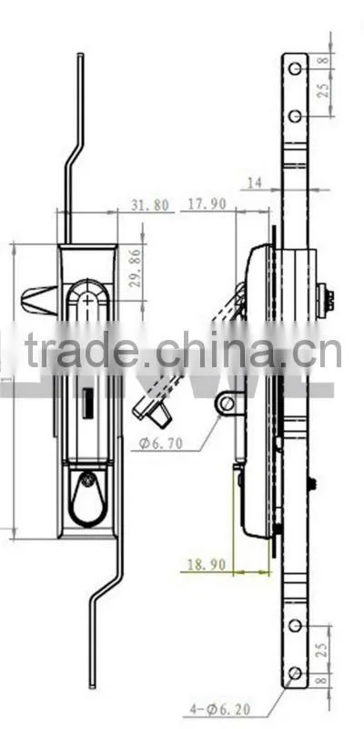 black zinc electrical door panel electrical control panel locks
