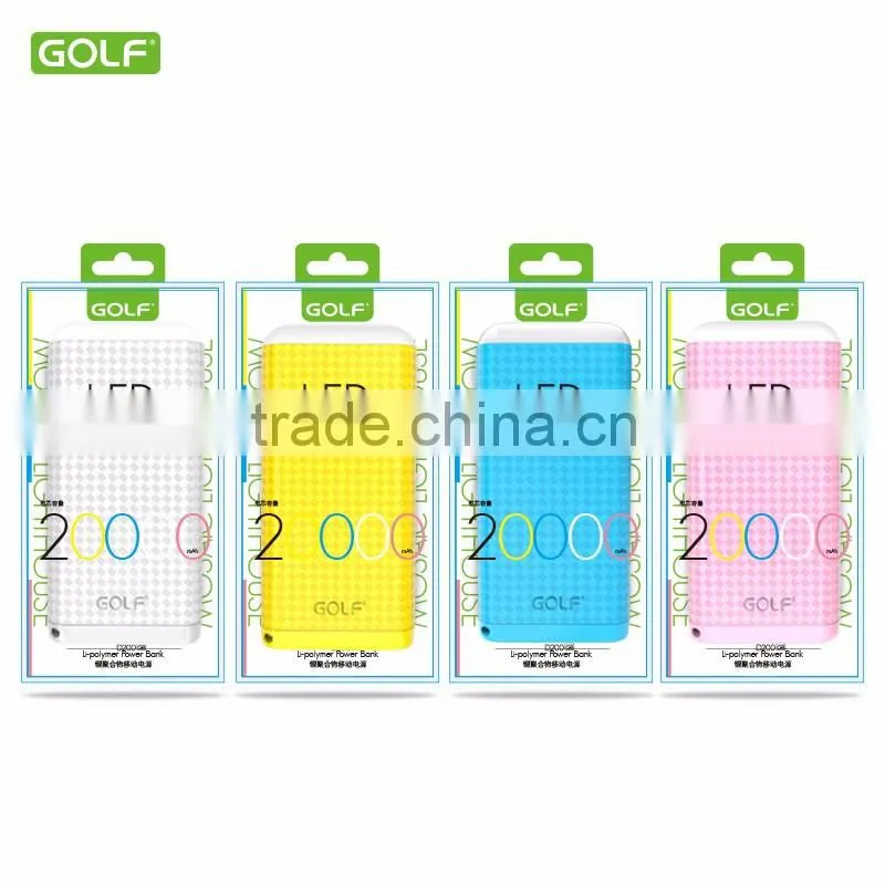 Big LED lamp portable charger power bank 20000mah multi charger for smartphone