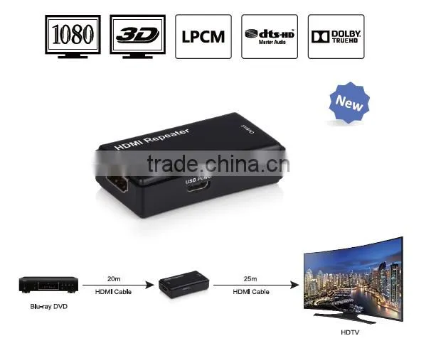 Best quality new arrival hdmi repeater extender 35 m with EQ 4K30Hz