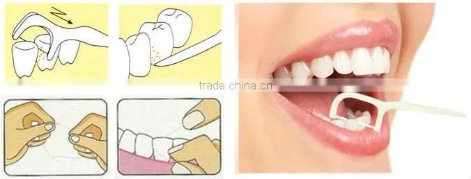 New design individual wrapper plastic dental floss picks