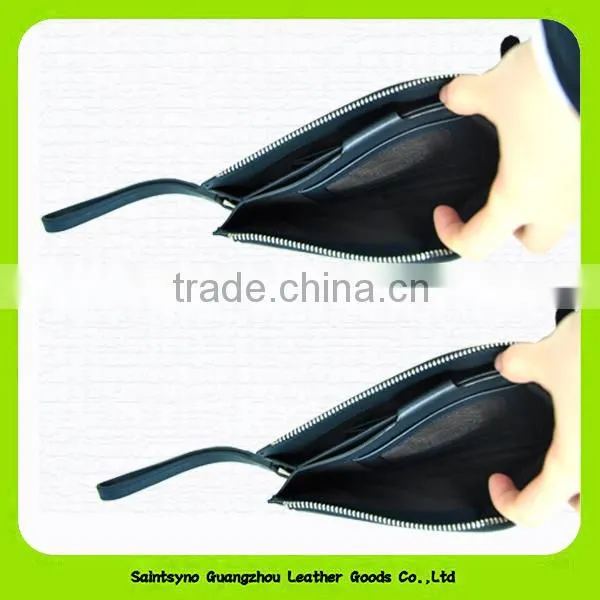 14344 Cool fashion tide genuine leather new design wallet with wristband