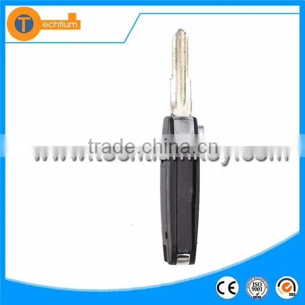 black plastic 2 button replacable flip remote key case with Left blade without logo for Opel corsa meriva zafira