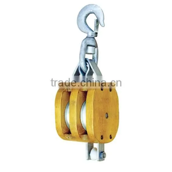 SWIVEL EYE /SWIVEL HOOK REGULAR WOOD PULLEY BLOCK