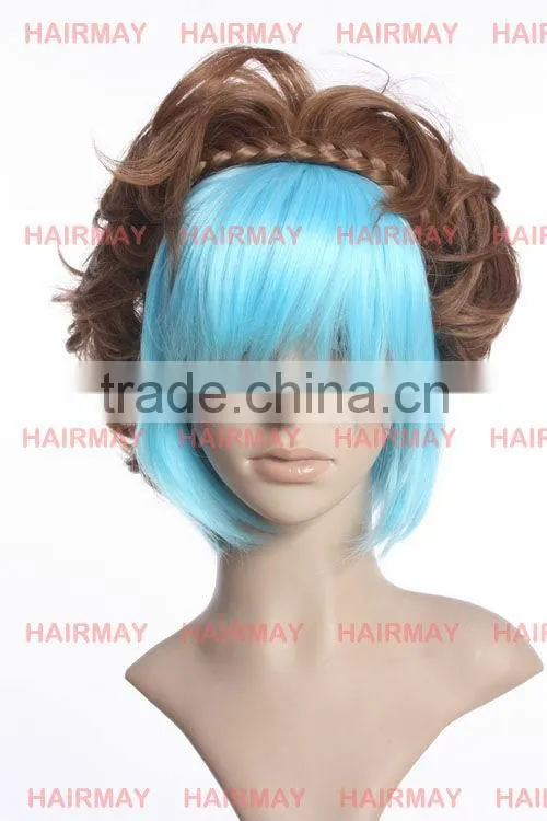 3/4 short hair wigs with brazilian hair, naturle maching to your real hair