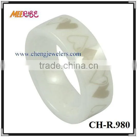 8mm high quality ceramic matte black ring