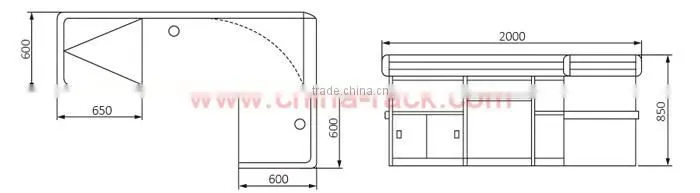 Retail Cashier Counter for Shopping Mall with Cabinet