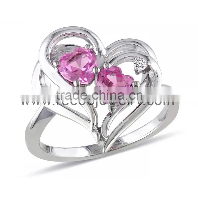 Double heart design symbol of love eternity ring