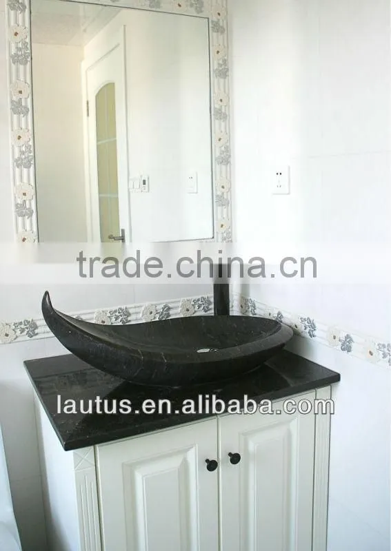 Double Sink Bathroom Vanity Unit Tith Marble Top