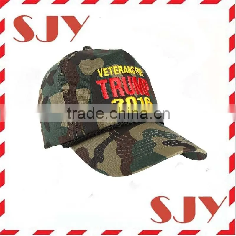 Adjustable Custom Camo Trucker Cap with Rope Front