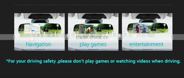 4.3 inch frameless mirror link synchronize the informations of your smart phone, reverse camera