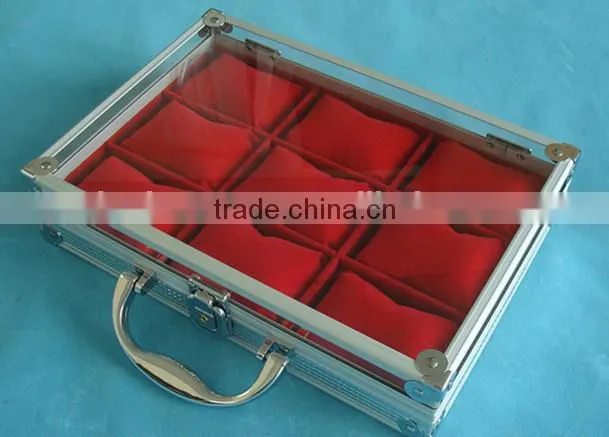 Luxury watch case,watch carrying case with flannelette inner,aluminum men watch box