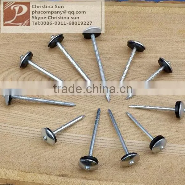 manufactuer roofing nails with rubber washer in China