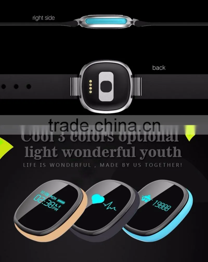 sport Waterproof Smart Wristband E08 Smart band Heart rate monitor Mp3 player Fitness Bracelet for OS Android