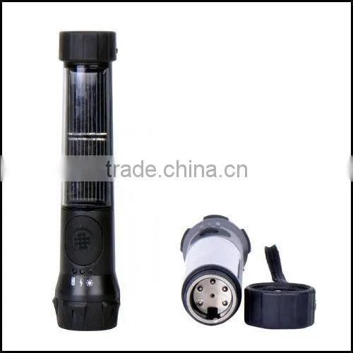 rechargeable led solar hybrid flashlight torch