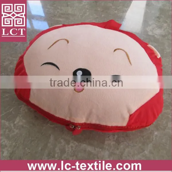 wholesale cute design plush animal shaped kid cushion open as a quilt(LCTP0078)