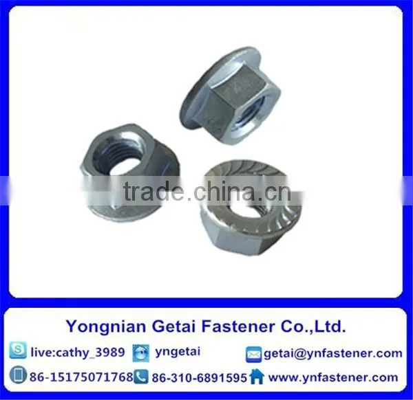 DIN6923 Hex Flange Nuts Serrated M6 Zinc Plated and Black