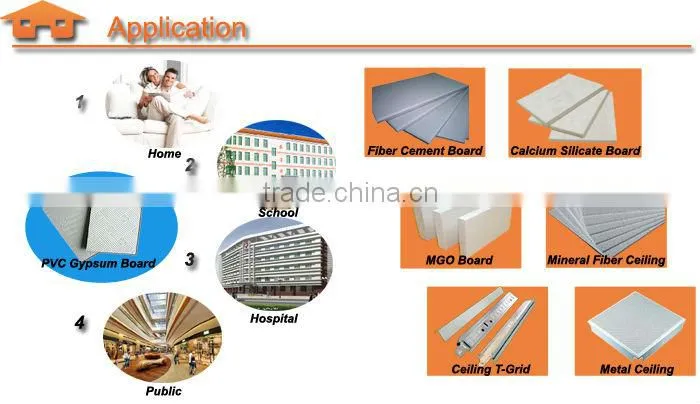 White Color PVC Gypsum Ceiling Tile 595*595