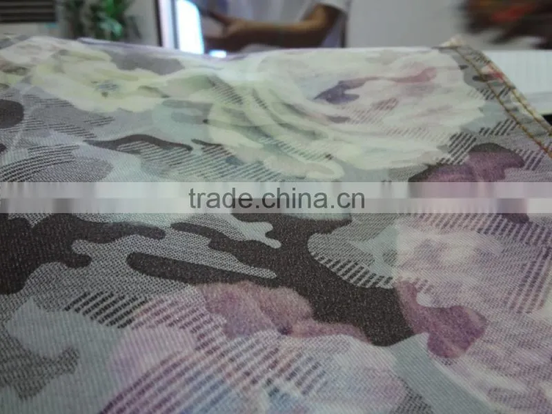 2016 fashion spring short girls jacket with cotton flower printing demin fabric