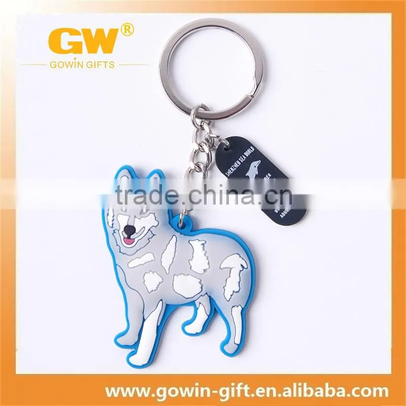 wholesal promotional custom rubber keyring