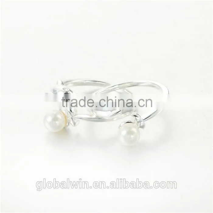 Engagement Gift Freshwater Pearl Solid Silver Rings For Sale