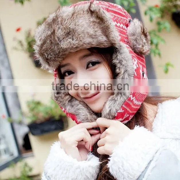 Wholesale Russia winter hat fox fur cap
