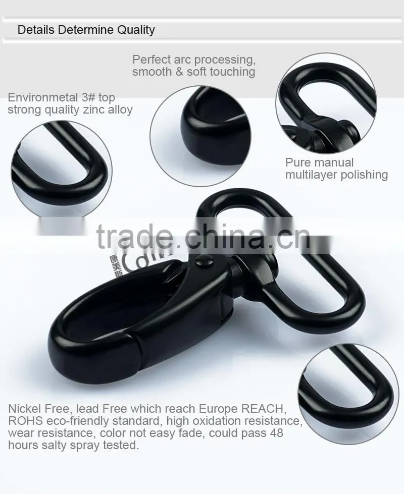 38mm Black Swivel Eye Snap Hook For Strap