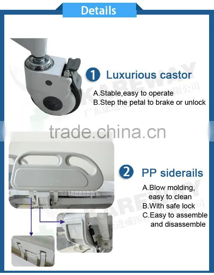 Central locking five functions disabled abs electric hospital patient beds