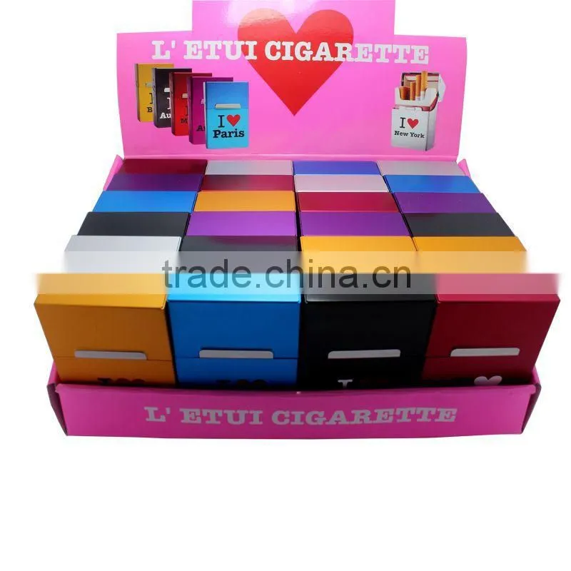high quality hard plastic cigarette case with aluminum covered