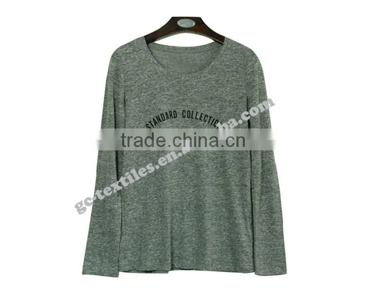 Girl's Manlange Grey Printed Standard Collection Long Sleeve T-shirts