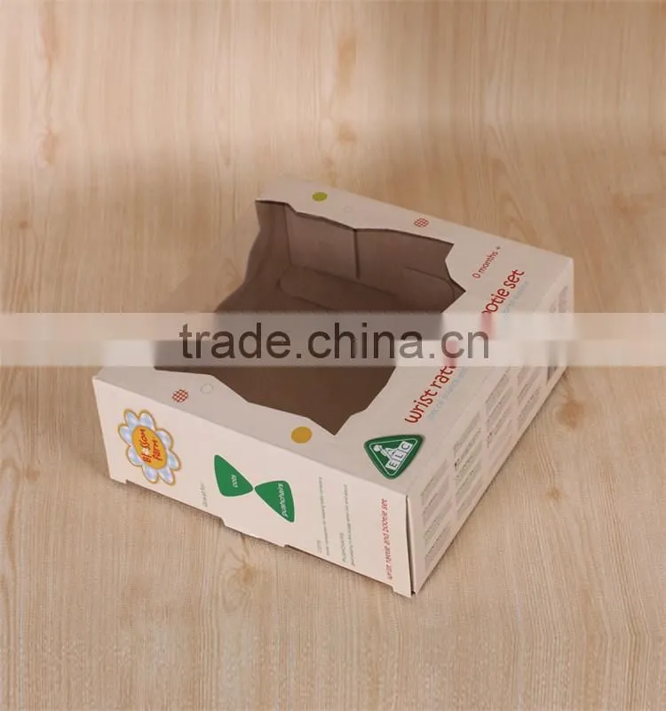 Customized lid and tray rigid paper baby shoe box