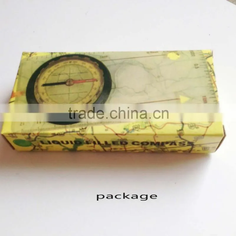 cheap metal drawing military qibla direction compass with scale ruler