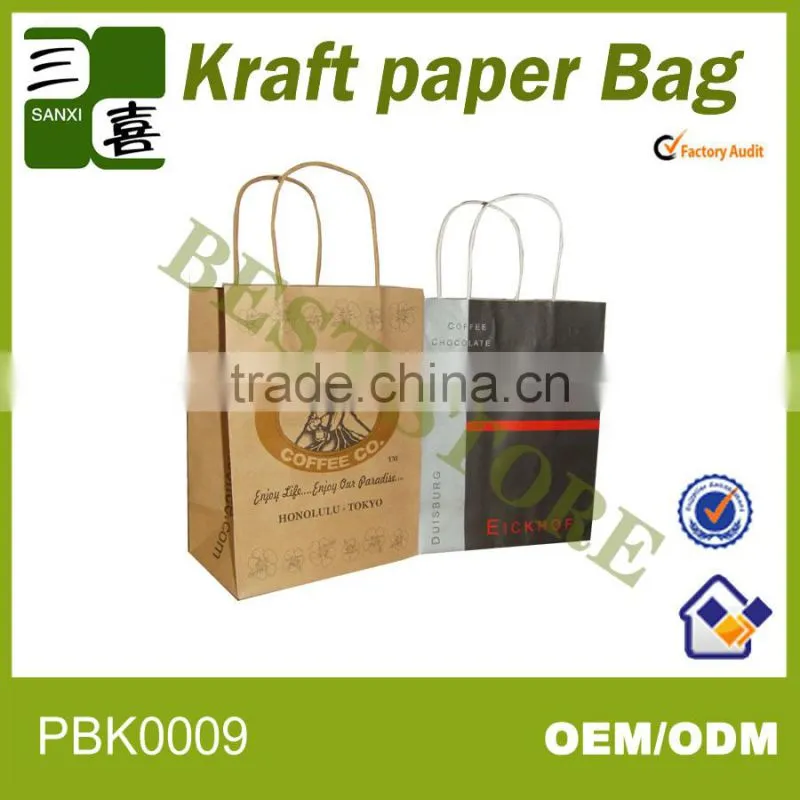 large cheap brown kraft paper bags wholesale with handles