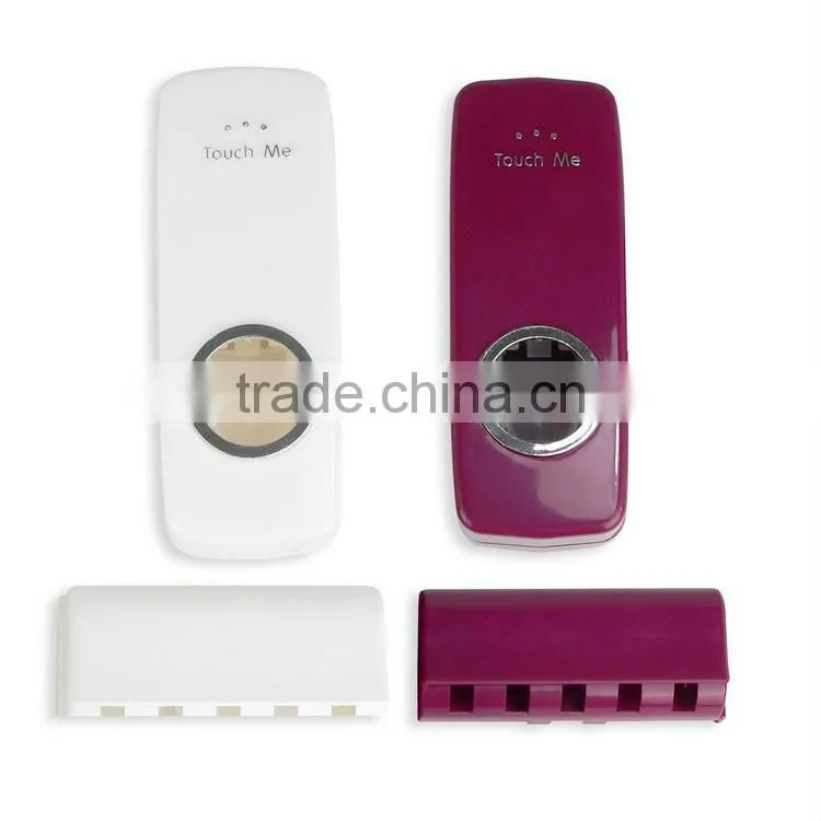 Wholesale children automatic toothpast dispenser toothbrush that dispenses with brush holder bathroom set