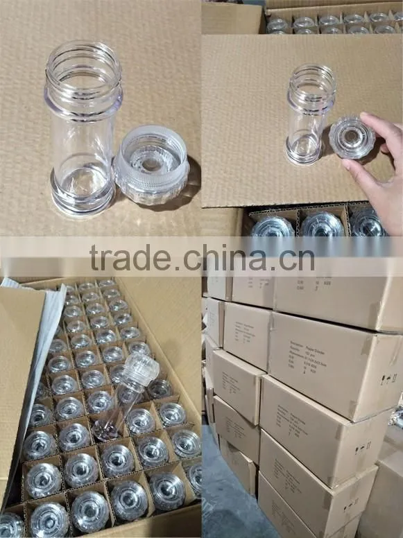 100ml Portable Manual Plastic Cooking Salt and Pepper Mill With Adjustable Coarseness
