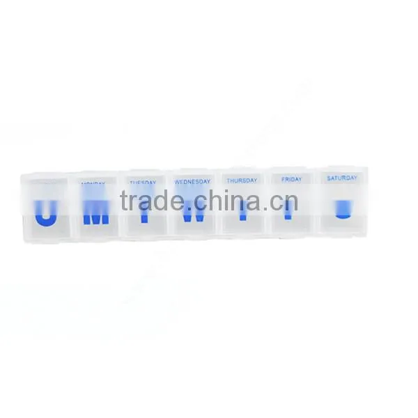 Flexible weekly 7 compartment pill box