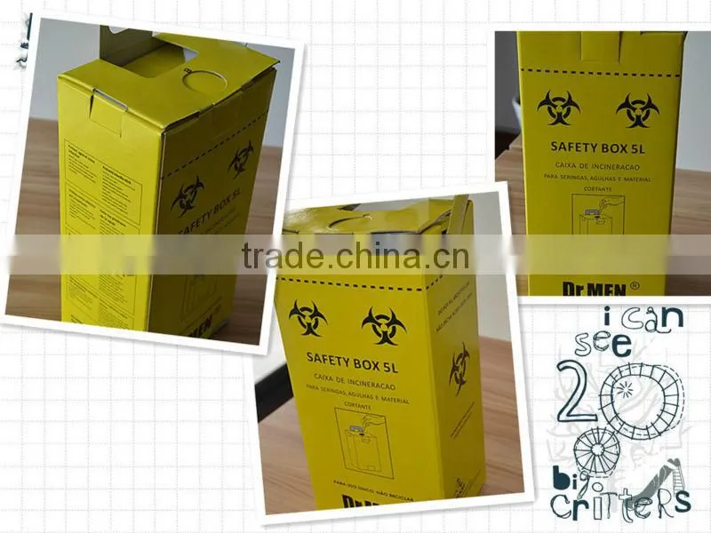 high quality water proof portable disposable medical equipment safety box for hospital