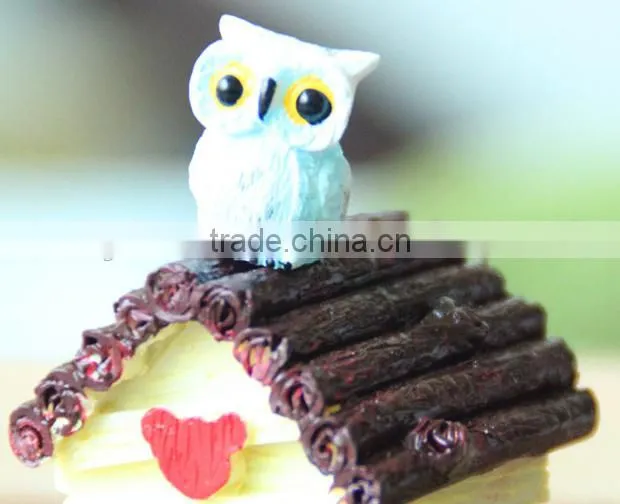 Micro landscape accessories moss bottle set props mini resin owl ornament crafts