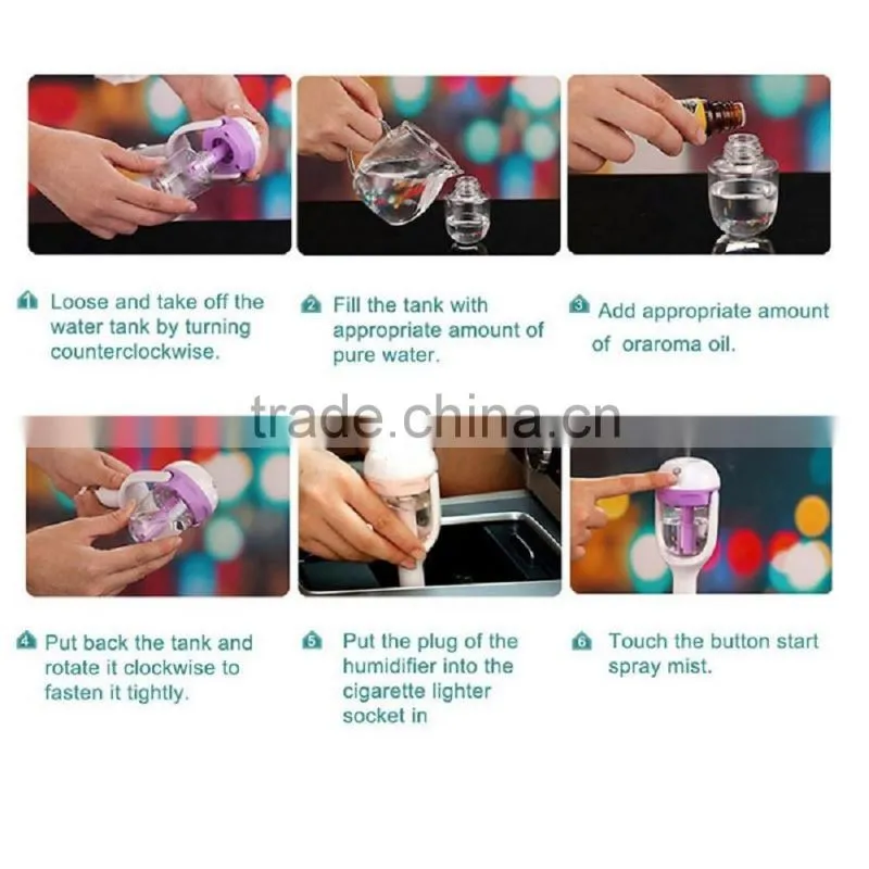 CT-741 12V Car Steam Humidifier Air Purifier Aroma Diffuser Essential oil diffuser Aromatherapy Mist Maker Fogger