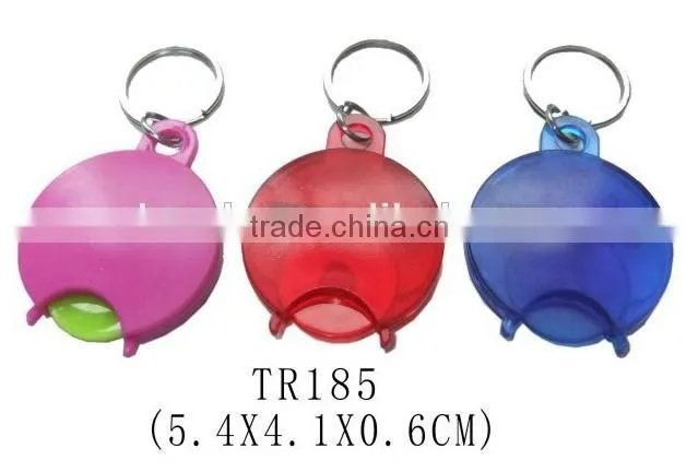 Promotional plastic logo printed trolley coin holder keychain