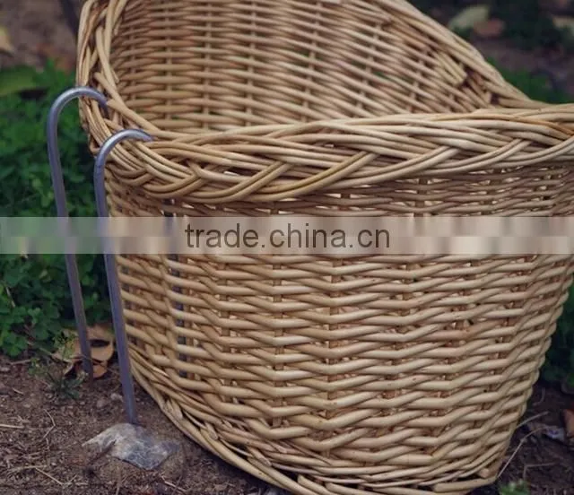 Wholesale vintage removable wicker bicycle front basket