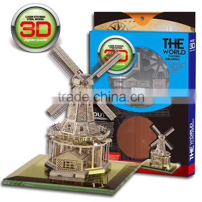 Building block metal puzzle 3D triumphal arch design famous building model puzzle