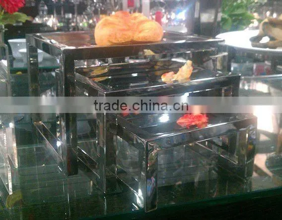Stainless steel buffet sushi display shelf set