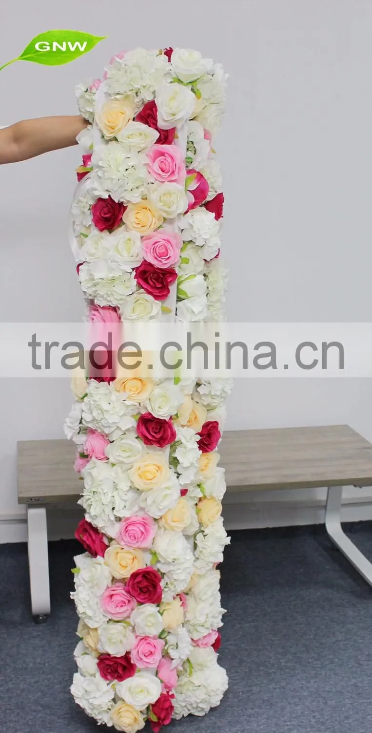 GNW FLW1608031 New style roll up artificial flowers wall backdrop design