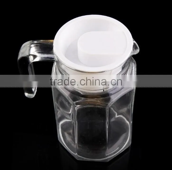 Hot summer 0.5L transparent high clear water octagonal glass pot