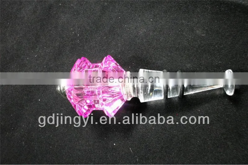 2014 gem shaped plastic wine bottle stoppers with LED lights