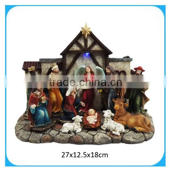 polyresin jesus nativity set manger