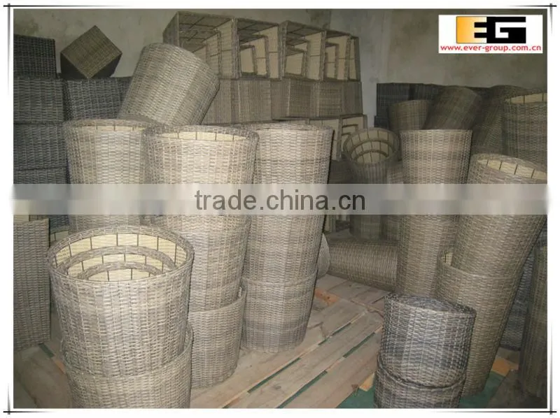 PE/plastic rattan with liner flower baskets