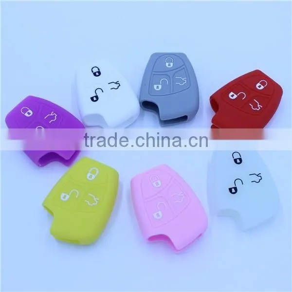 for Mercedes Benz 3 buttons silicone car key case, silicone car key covers for benz