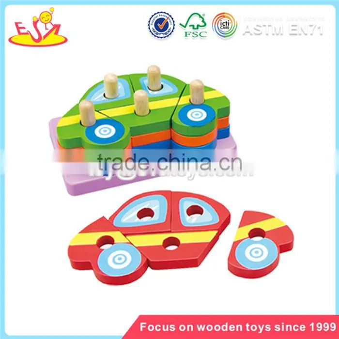 Wholesale wonderful toddler wooden stacking toy bring fun baby wooden stacking toy W13D044
