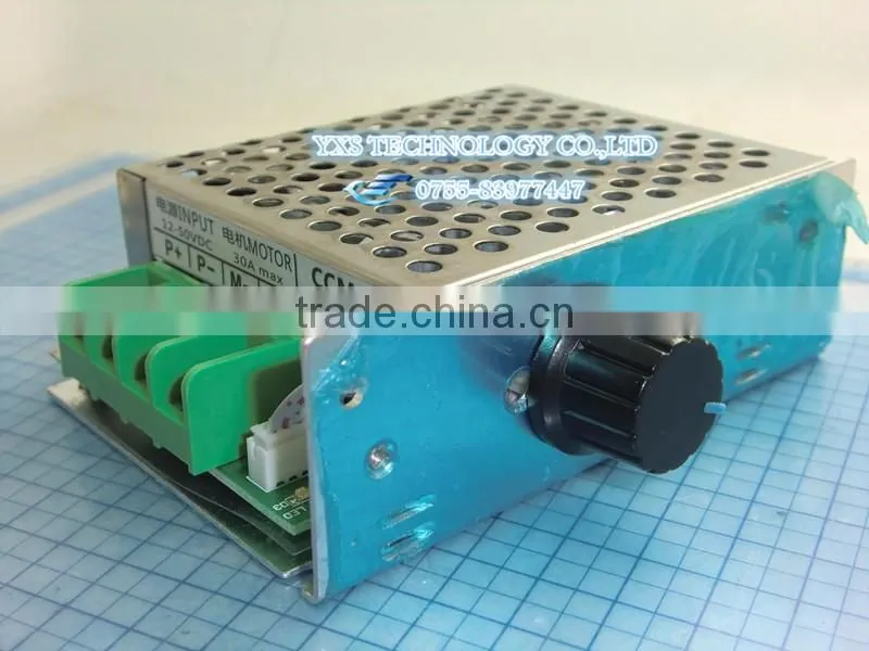 PWM DC Motor Speed Controller 12-50V 30A 500W Metal Switch Dimmer Governor